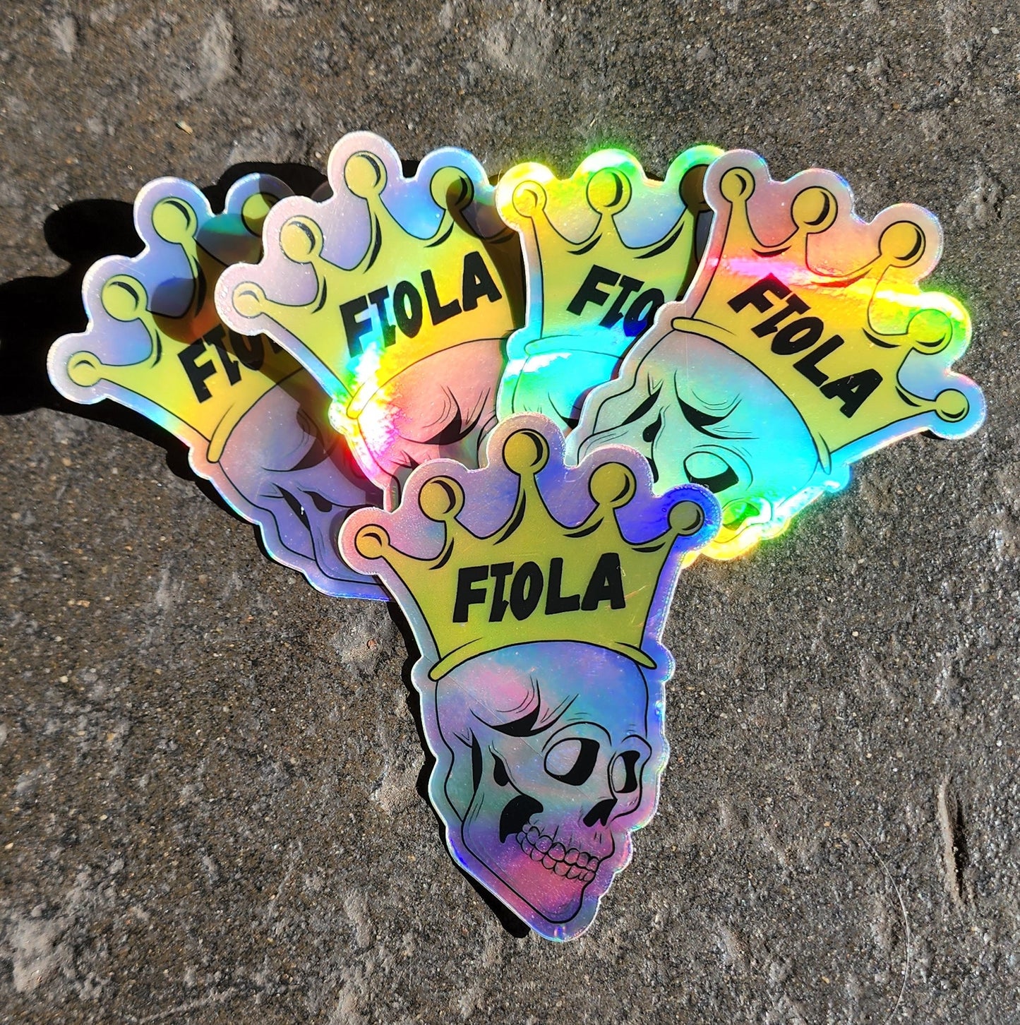 Holographic Fiola Skull Sticker