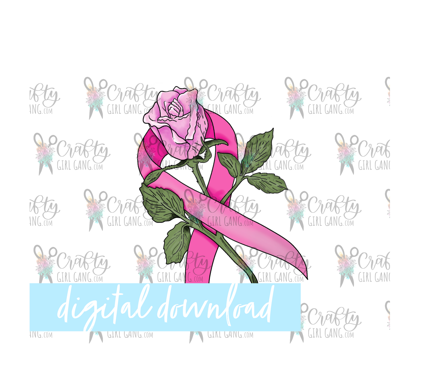 Rose with ribbon (Digital download)