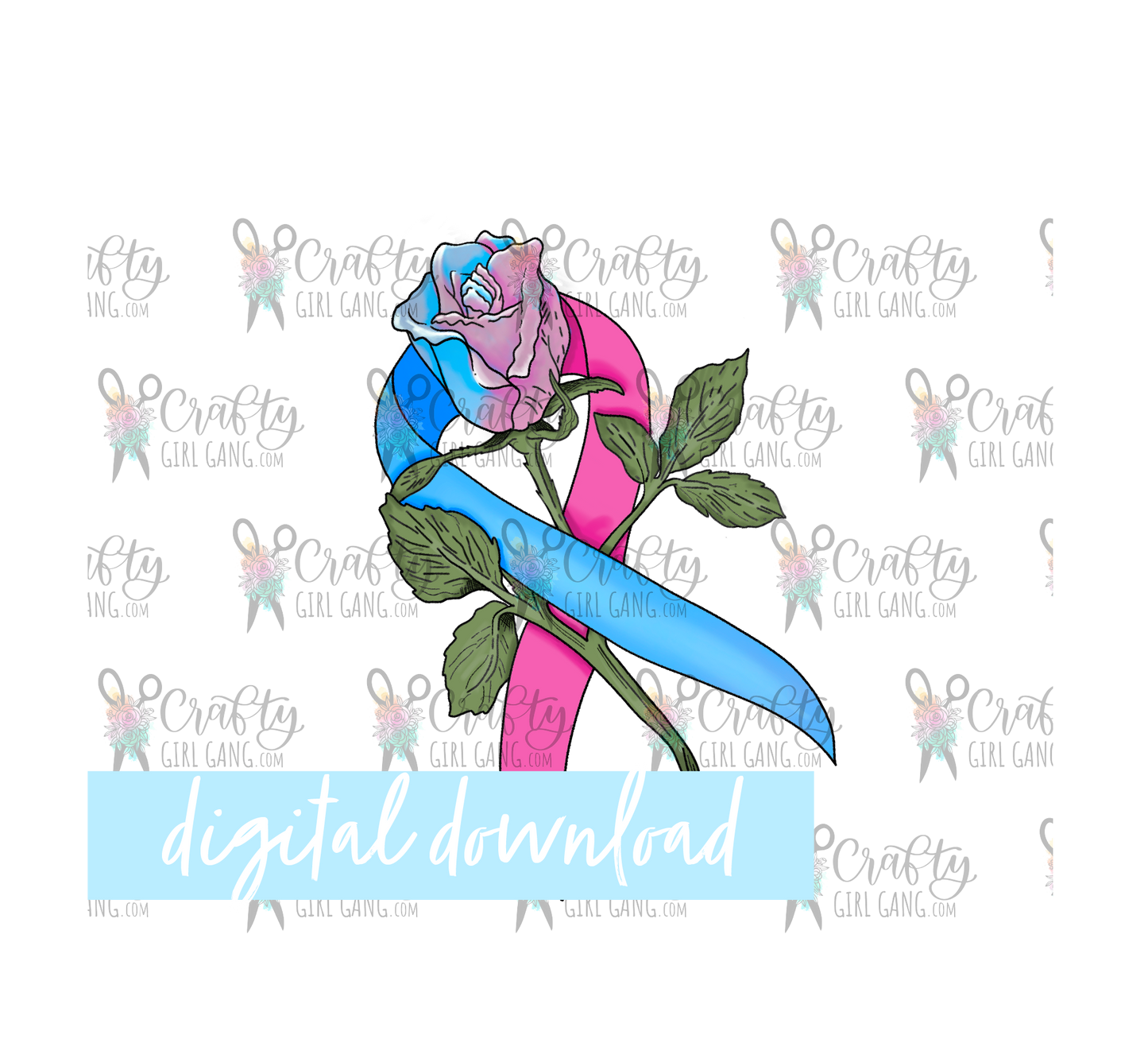 Rose with ribbon (Digital download)
