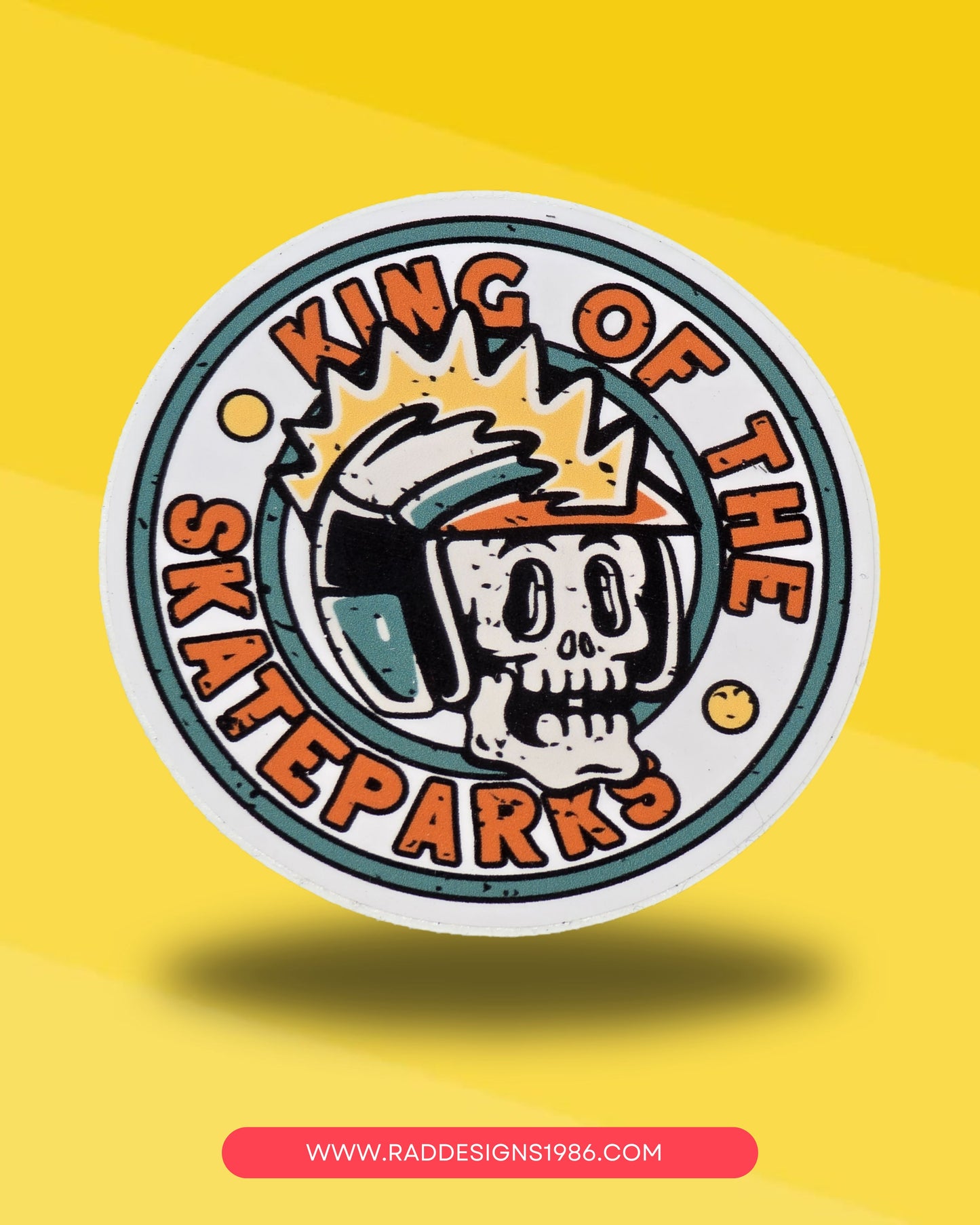 King of the Skateparks Skeleton Stickers